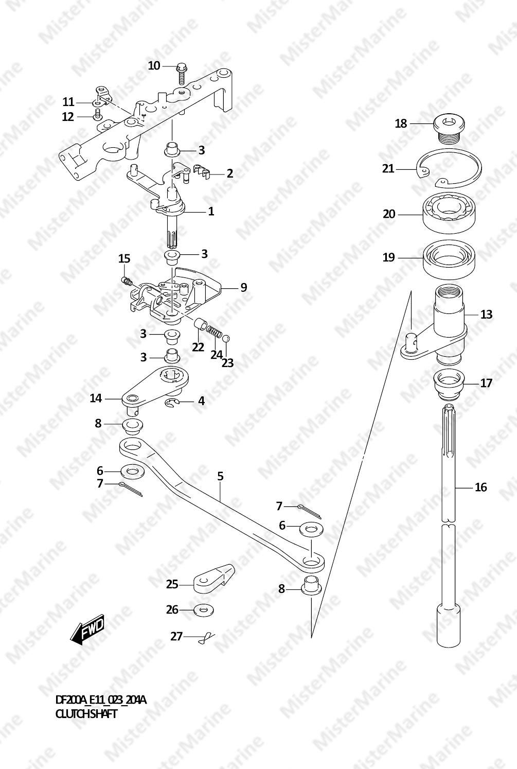 FIG.204A (1-E-10) CLUTCH SHAFT