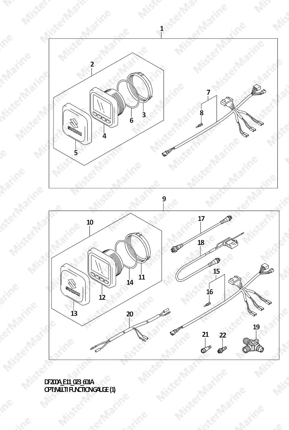 FIG.601A (2-C-12) OPT:MULTI FUNCTION GAUGE (1) (020,021)
