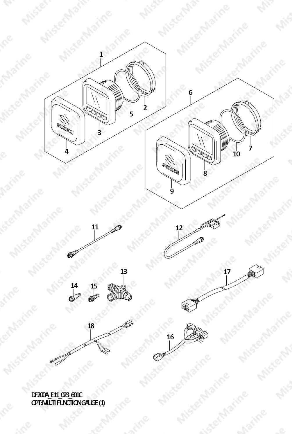 FIG.601C (2-C-14) OPT:MULTI FUNCTION GAUGE (1) (023)