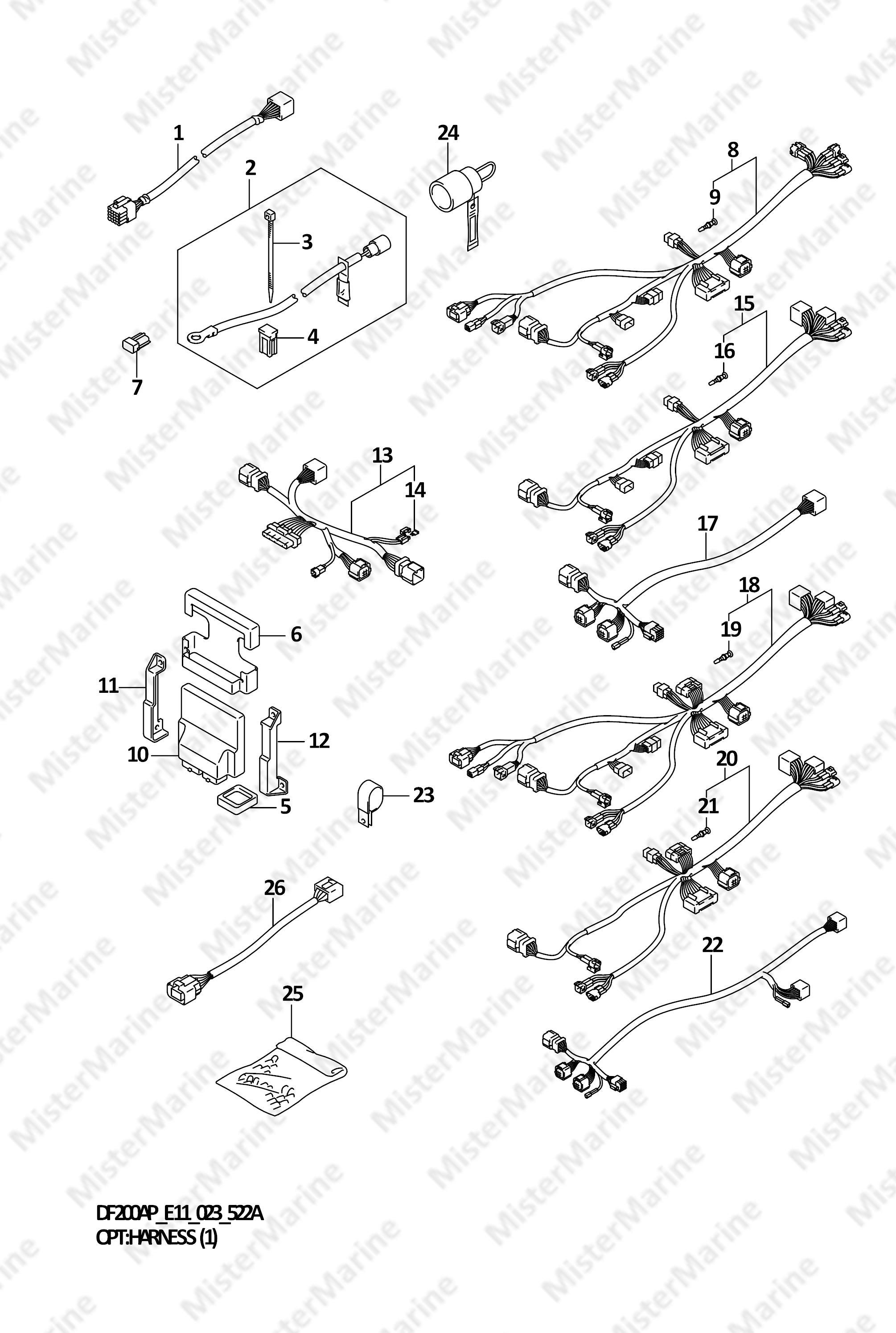 FIG.522A (1-G-8) OPT:HARNESS (1) (020,021)