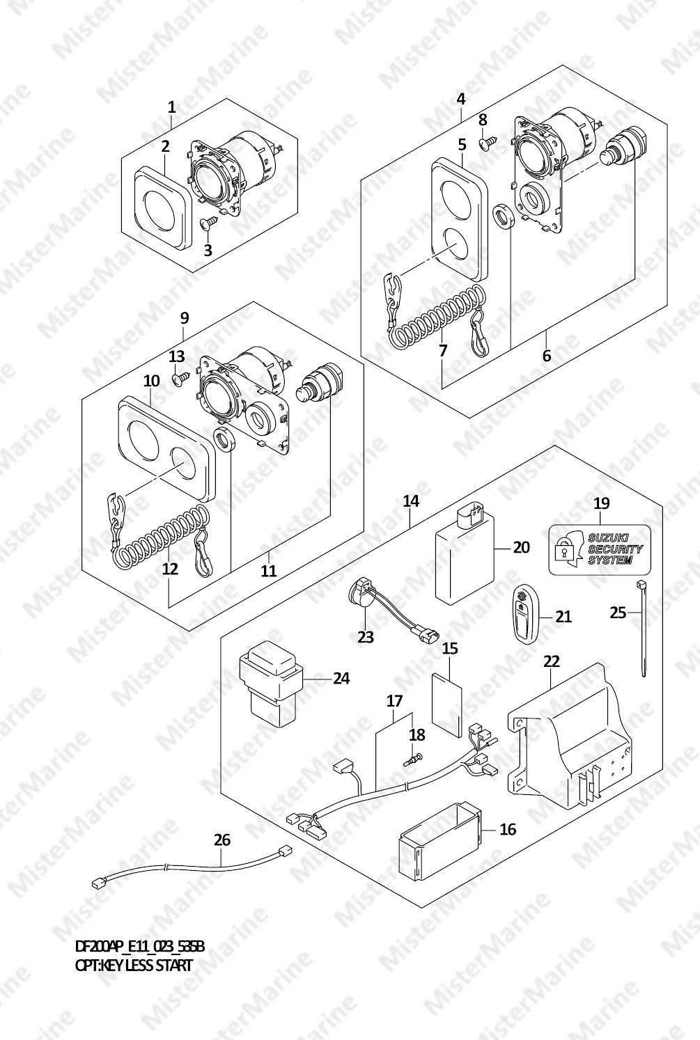 FIG.535B (1-H-7) OPT:KEY LESS START (022,023)