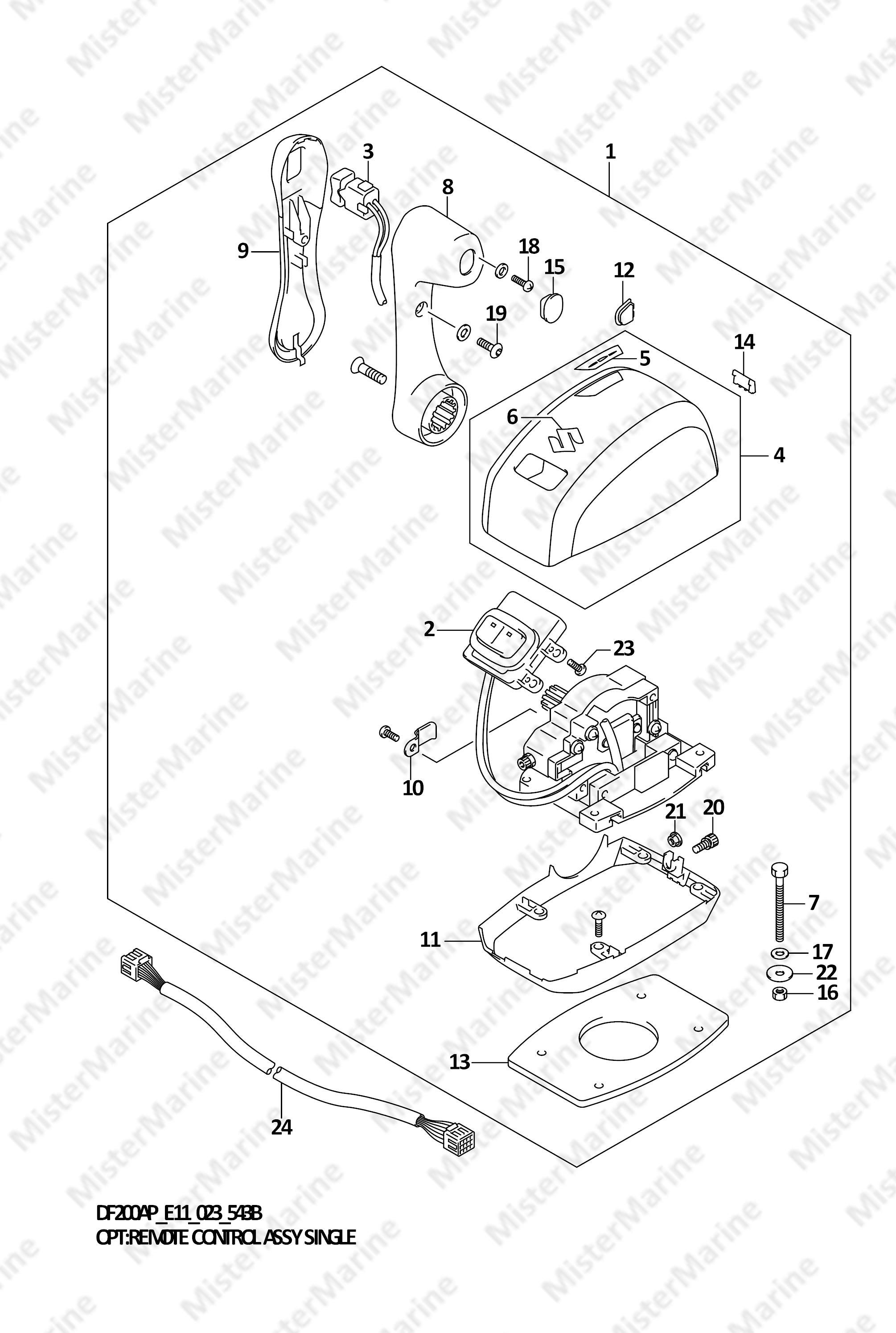 FIG.543B (1-H-13) OPT:REMOTE CONTROL ASSY SINGLE (022,023)