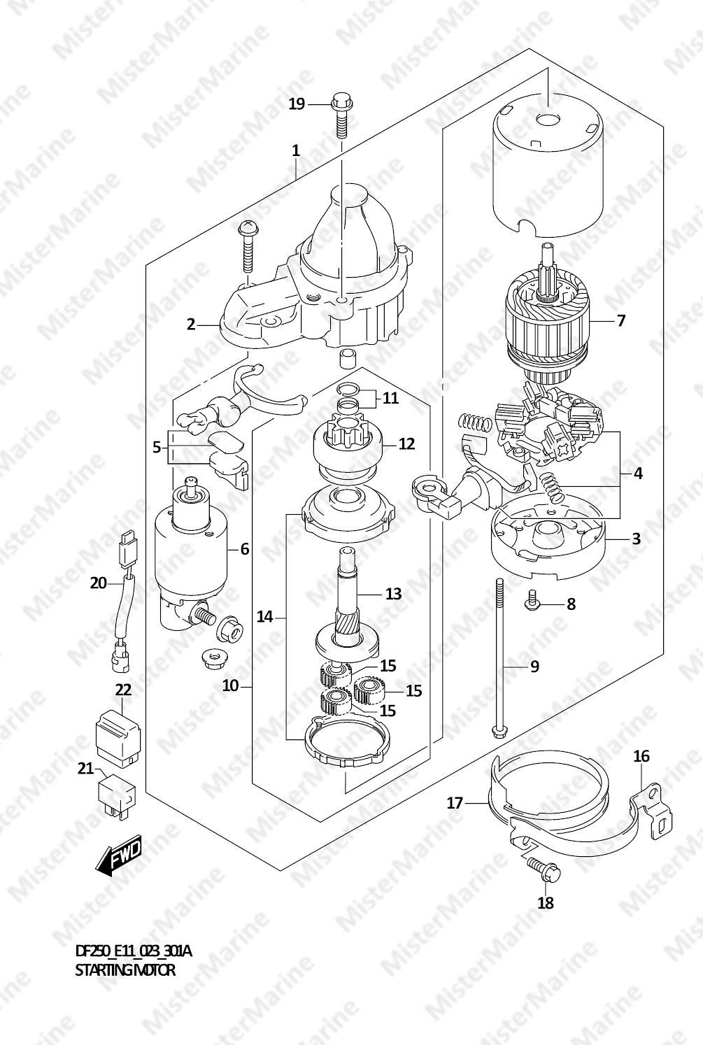 FIG.301A (1-I-14) STARTING MOTOR