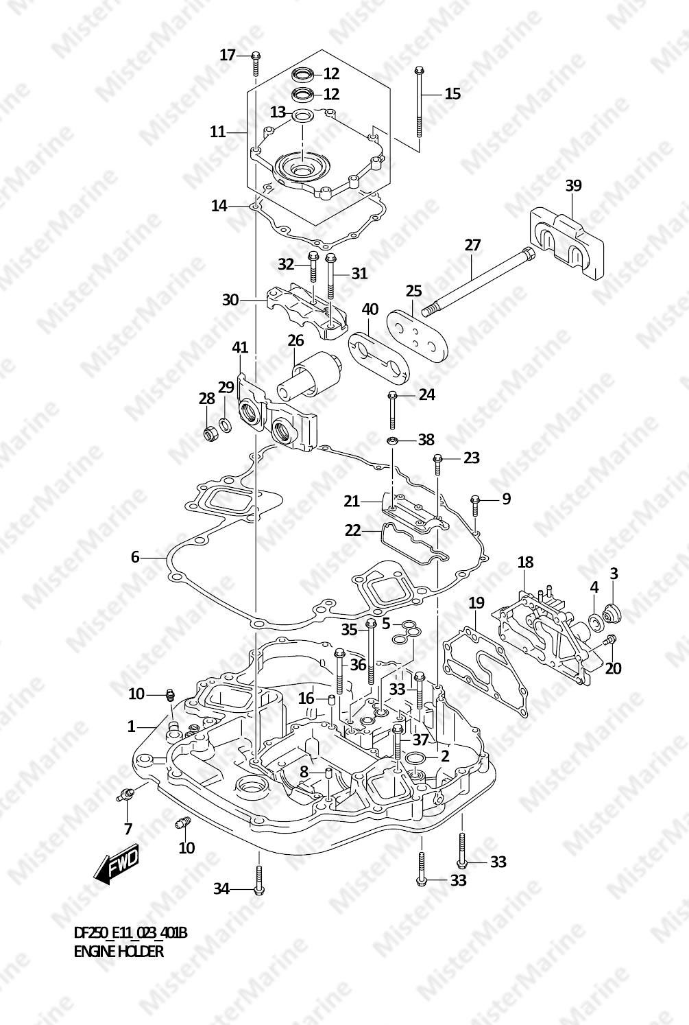 FIG.401B (1-L-13) ENGINE HOLDER (DF250ST)