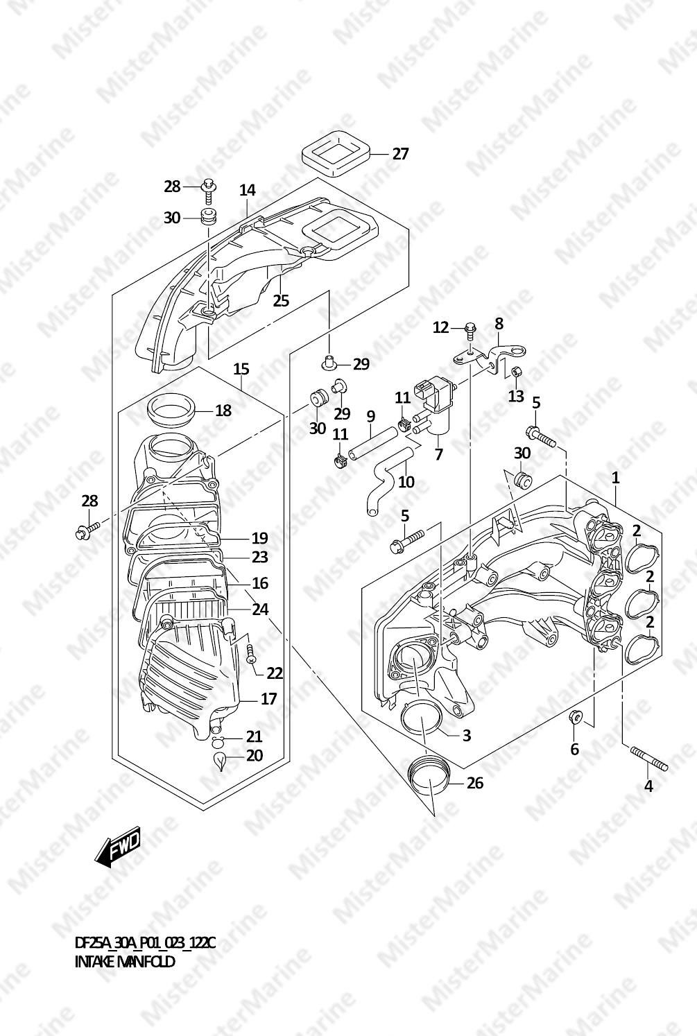 FIG.122C (1-B-9) INTAKE MANIFOLD (SEE NOTE)