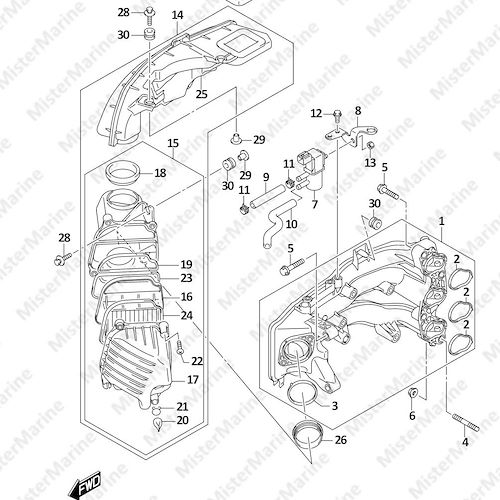 FIG.122C (1-B-9) INTAKE MANIFOLD (SEE NOTE)