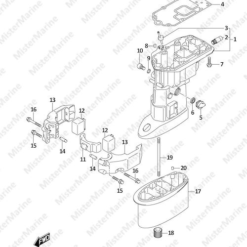 FIG.405C (1-H-3) DRIVE SHAFT HOUSING (DF30AQ)