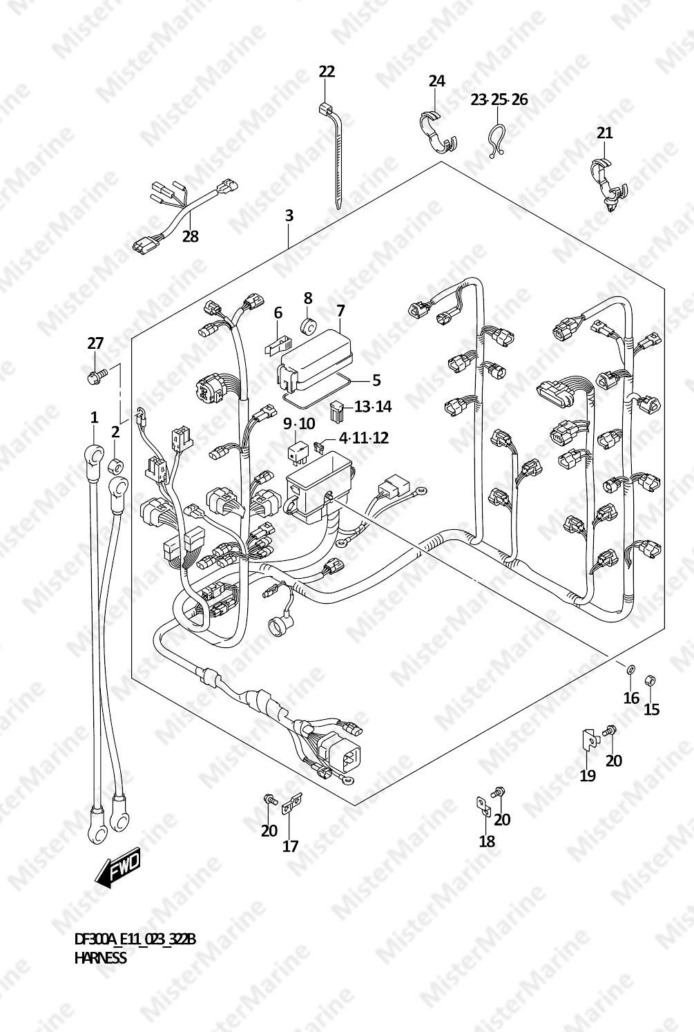 FIG.322B (1-G-2) HARNESS (DF250ATSS)