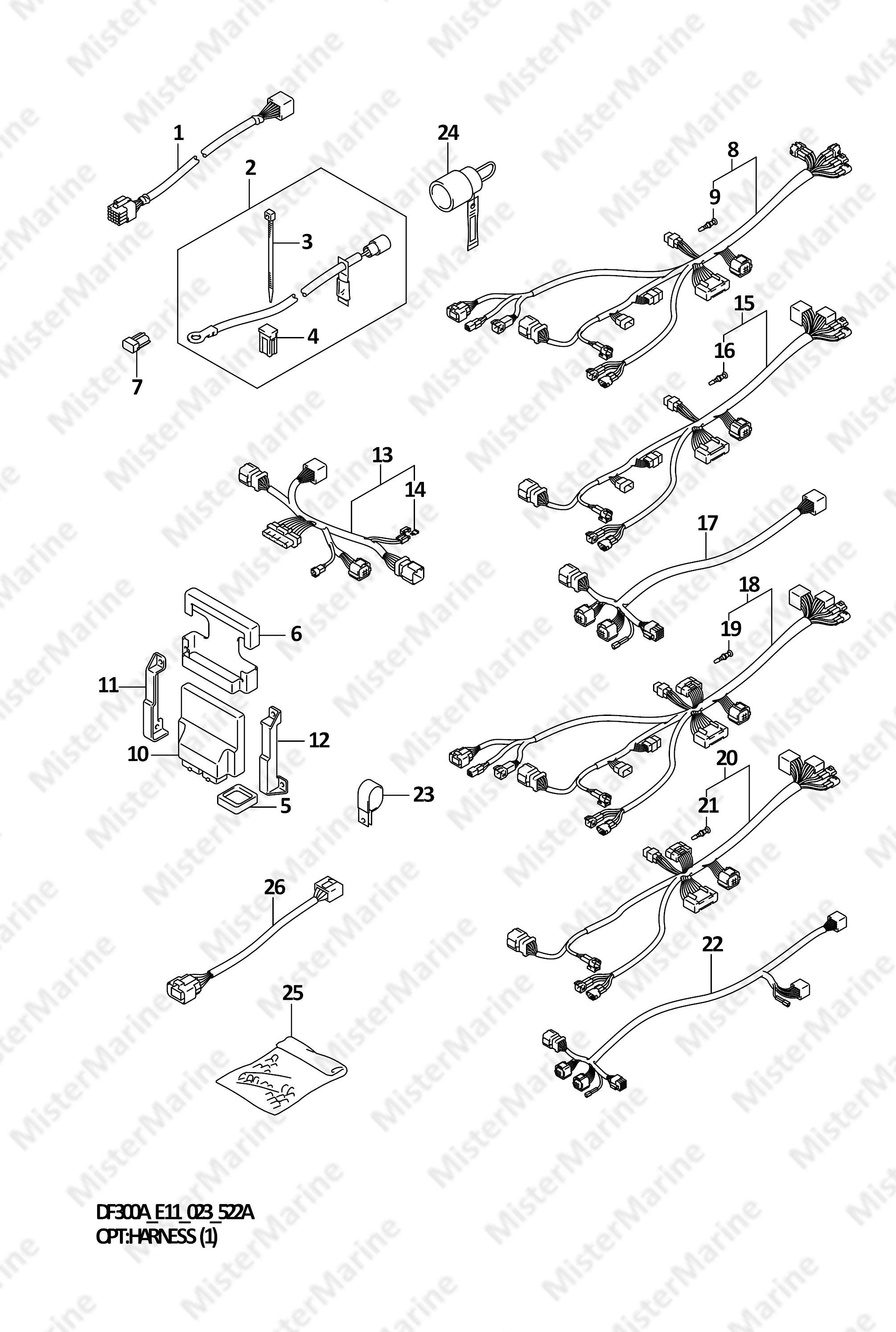 FIG.522A (1-L-3) OPT:HARNESS (1) (020,021)