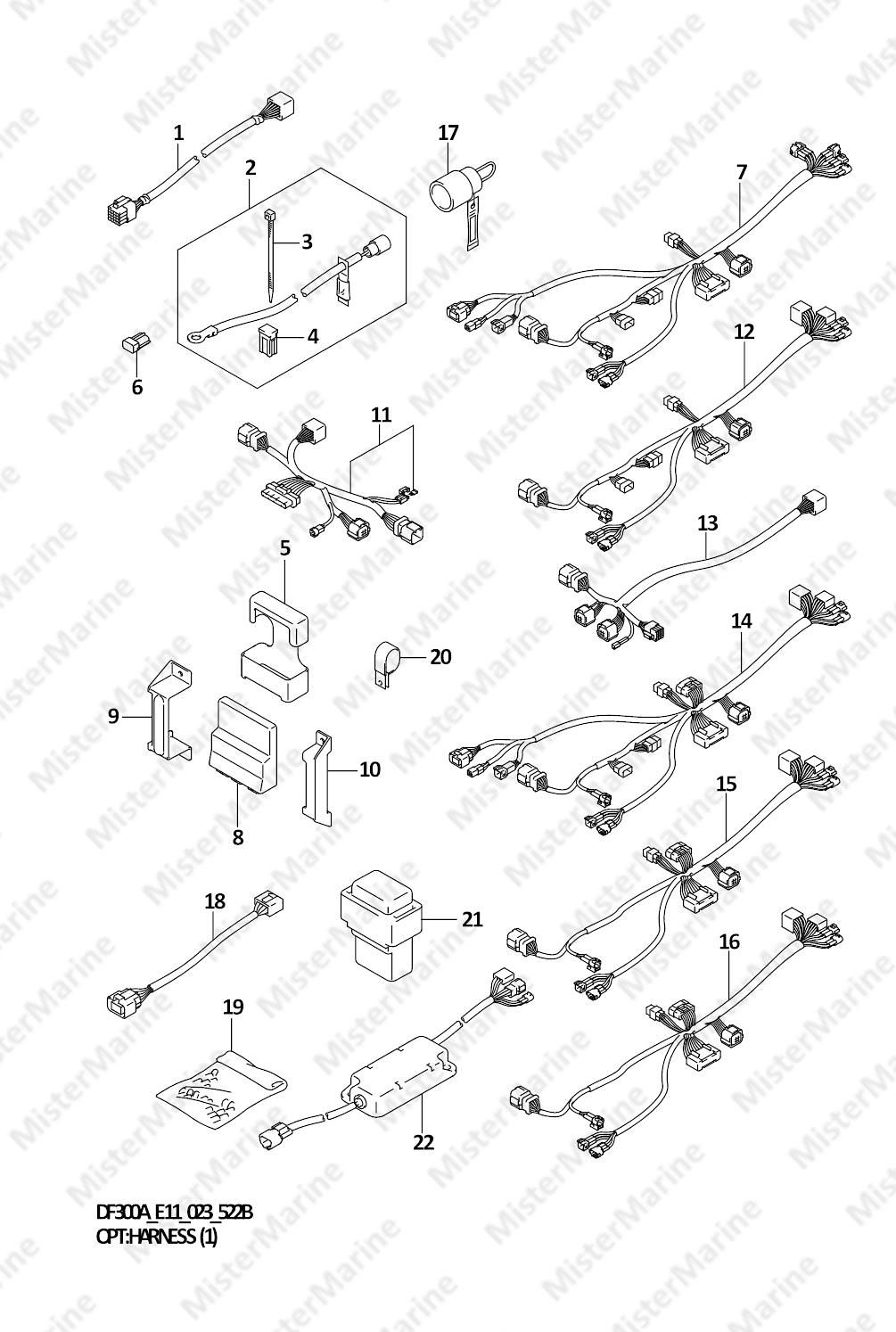 FIG.522B (1-L-4) OPT:HARNESS (1) (022,023)