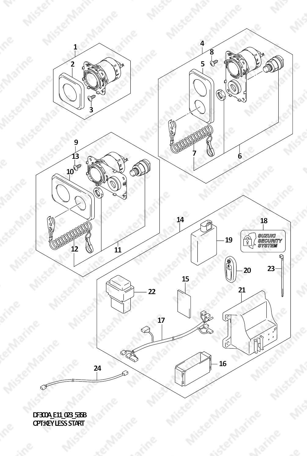 FIG.535B (2-B-2) OPT:KEY LESS START (022,023)