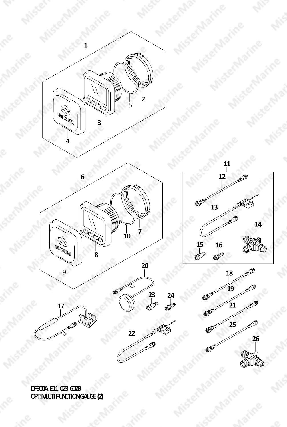 FIG.602B (2-B-13) OPT:MULTI FUNCTION GAUGE (2) (SEE NOTE)