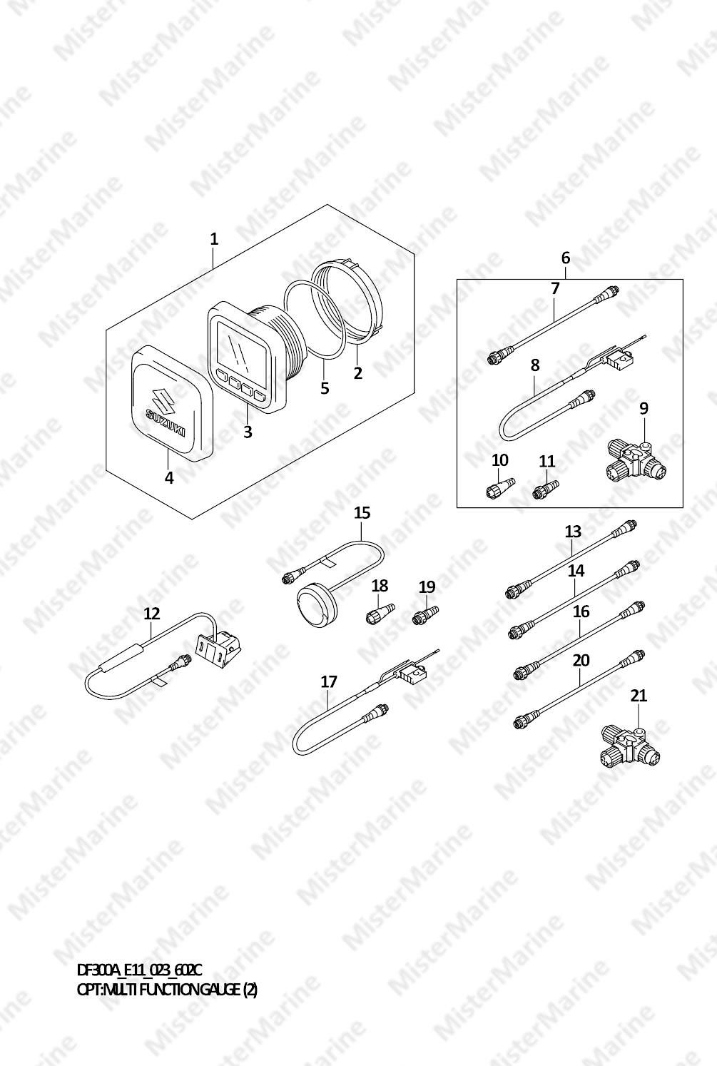 FIG.602C (2-B-14) OPT:MULTI FUNCTION GAUGE (2) (SEE NOTE)