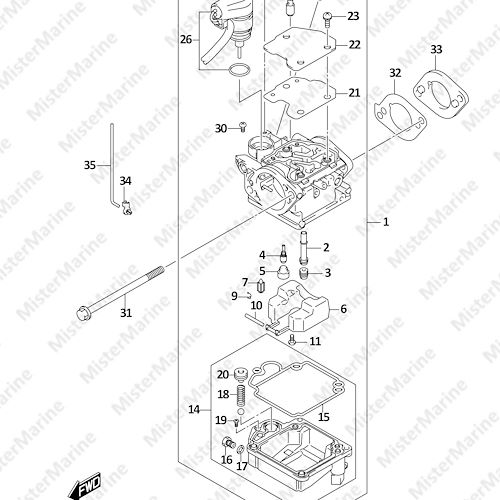 FIG.128D (1-B-15) CARBURETOR (DF9.9AR)
