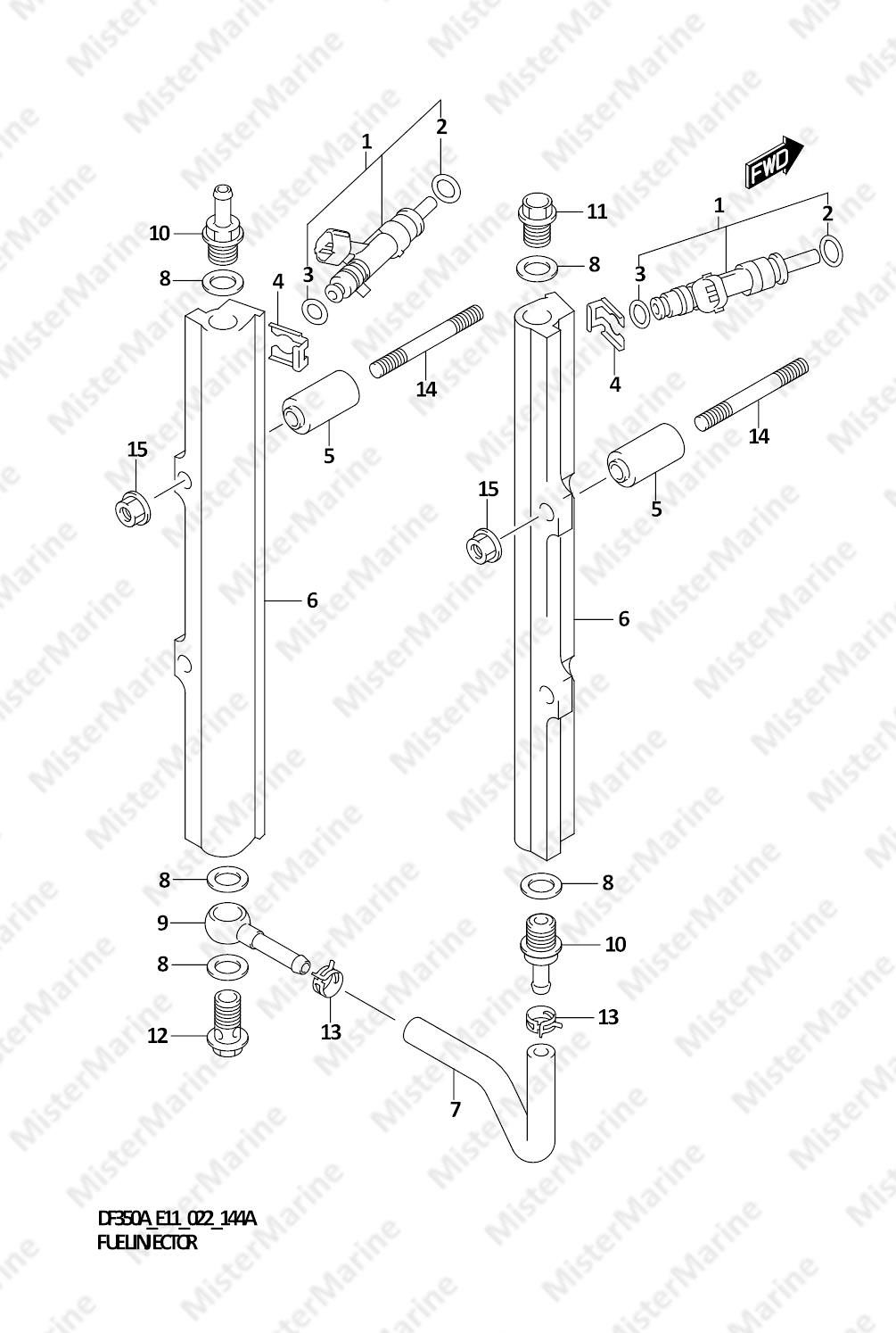FIG.144A (1-C-7) FUEL INJECTOR (E01,E03,E11)