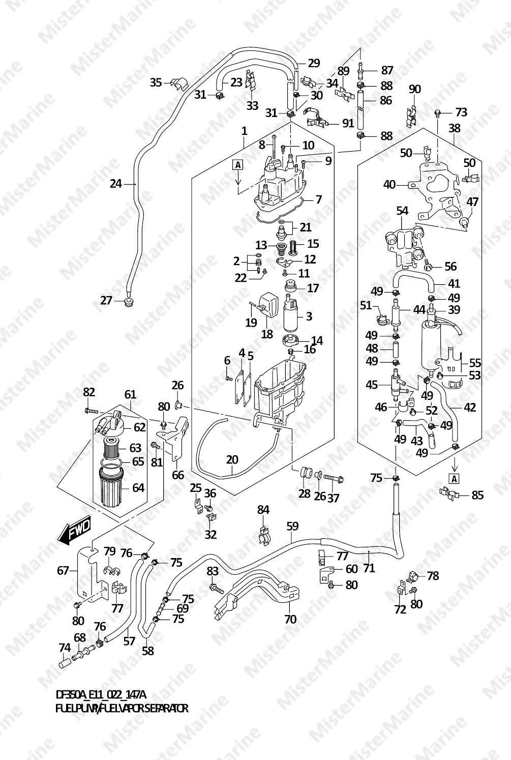 FIG.147A (1-C-9) FUEL PUMP/FUEL VAPOR SEPARATOR (E01,E03,E11)
