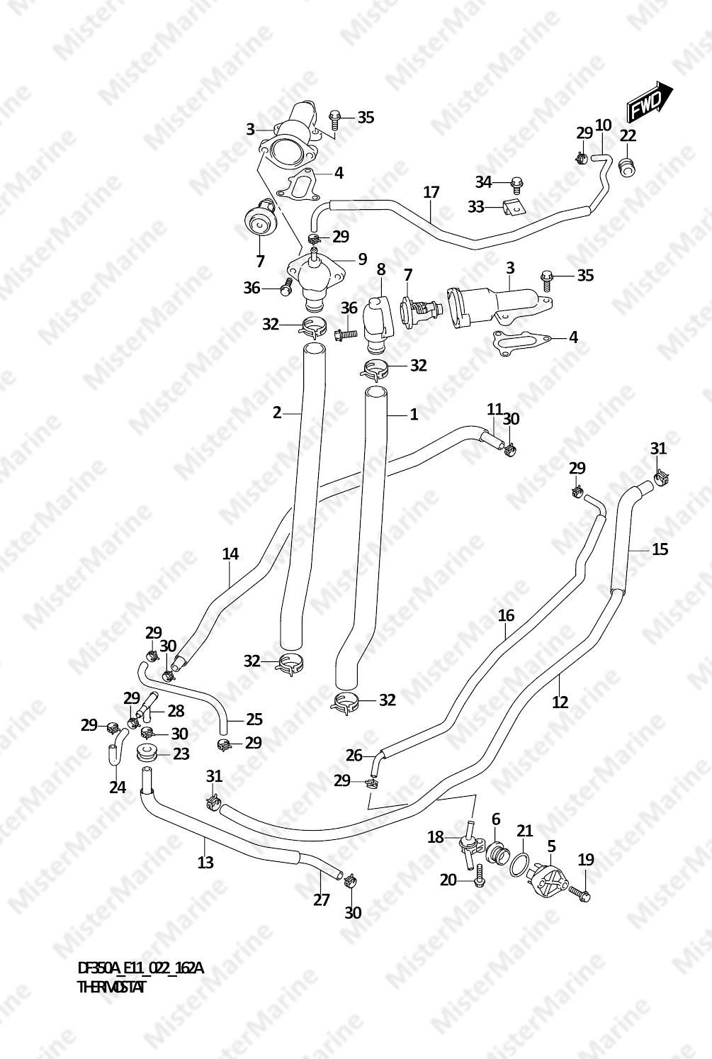 FIG.162A (1-D-2) THERMOSTAT (DF350A,DF325A)