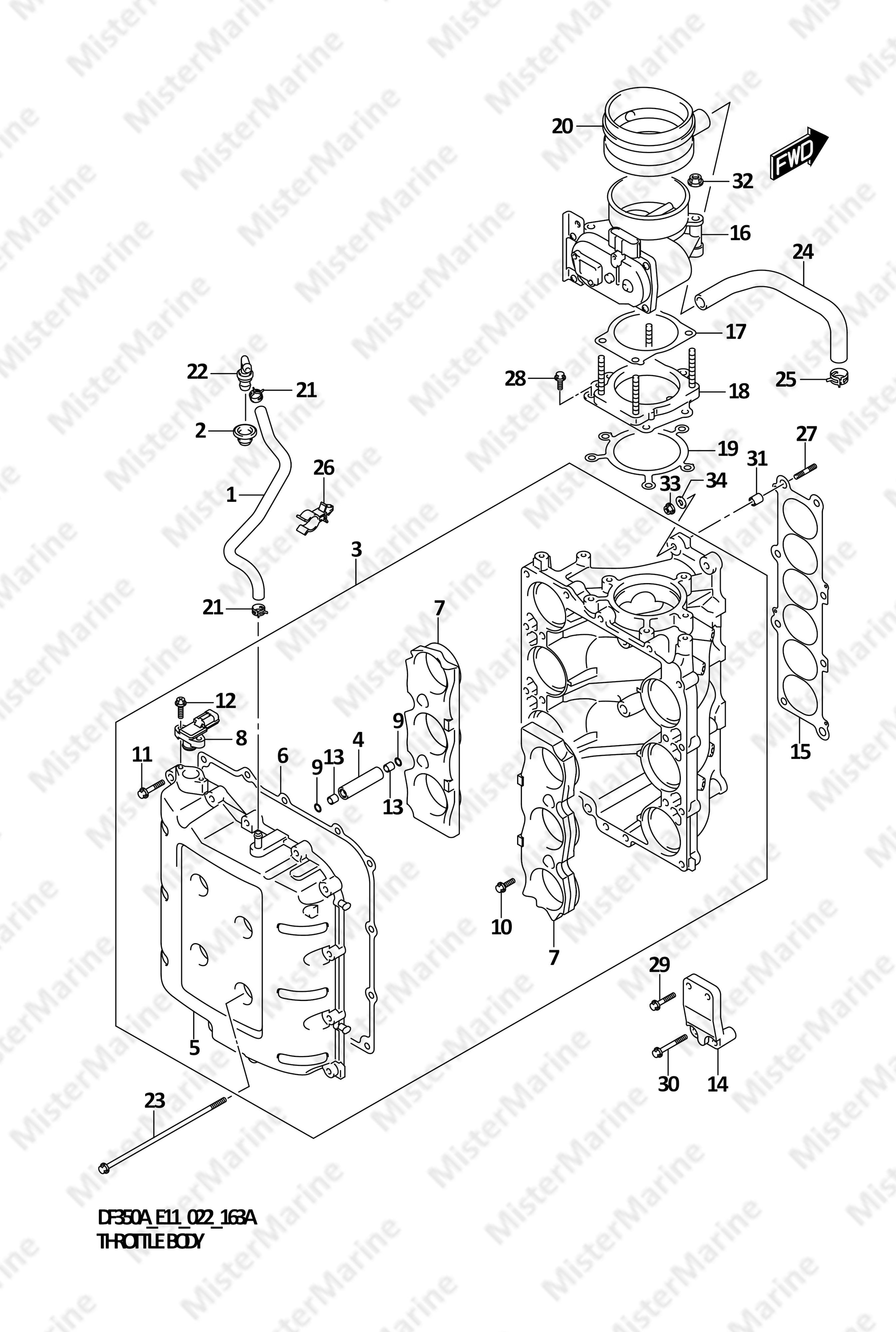 FIG.163A (1-D-6) THROTTLE BODY (020,021)