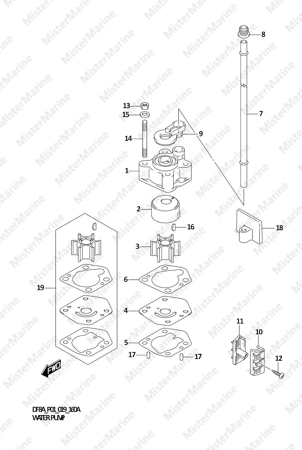 FIG.160A (1-C-4) WATER PUMP