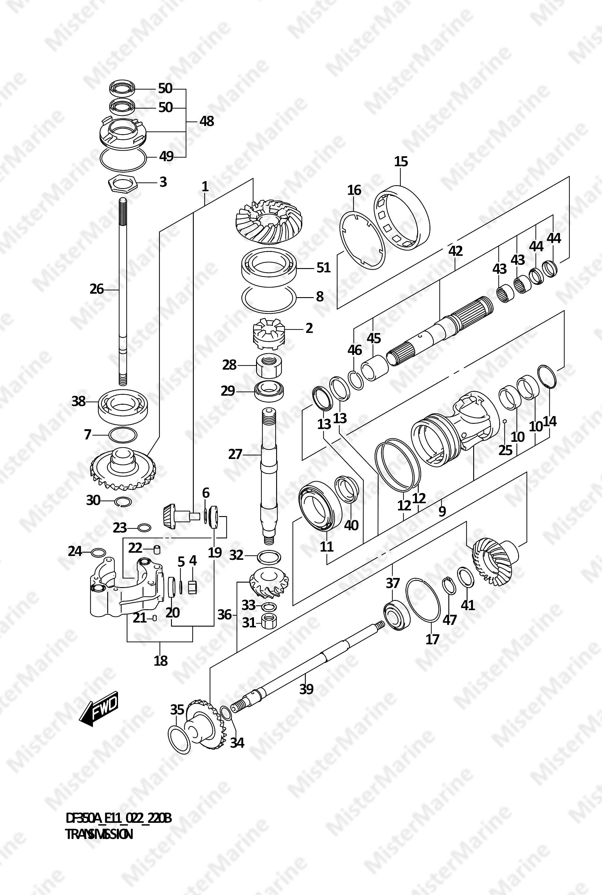 FIG.220B (1-D-16) TRANSMISSION (DF300B)