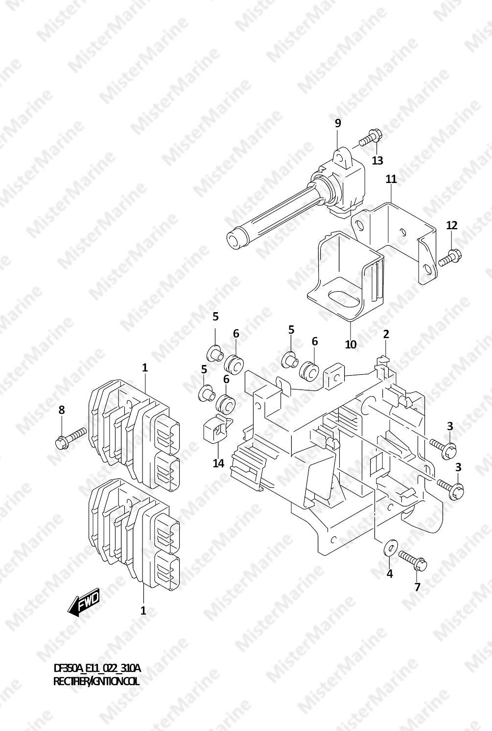 FIG.310A (1-E-8) RECTIFIER/IGNITION COIL