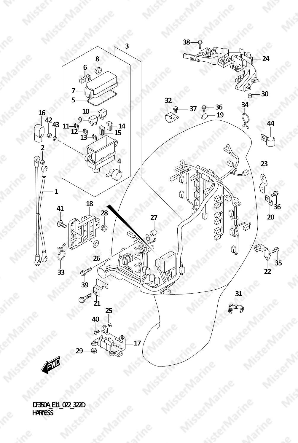 FIG.322D (1-E-16) HARNESS (DF300B:022)