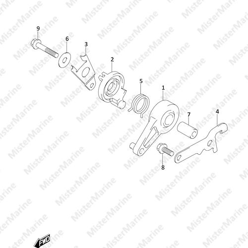 FIG.166B (1-C-7) THROTTLE CONTROL (DF8AR)(DF9.9AR)