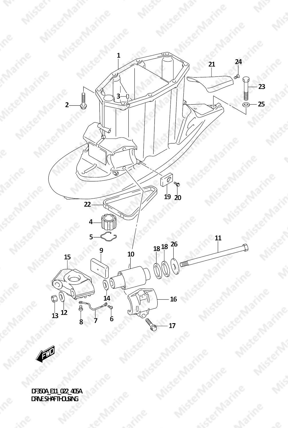 FIG.405A (1-G-11) DRIVE SHAFT HOUSING (X-TRANSOM)