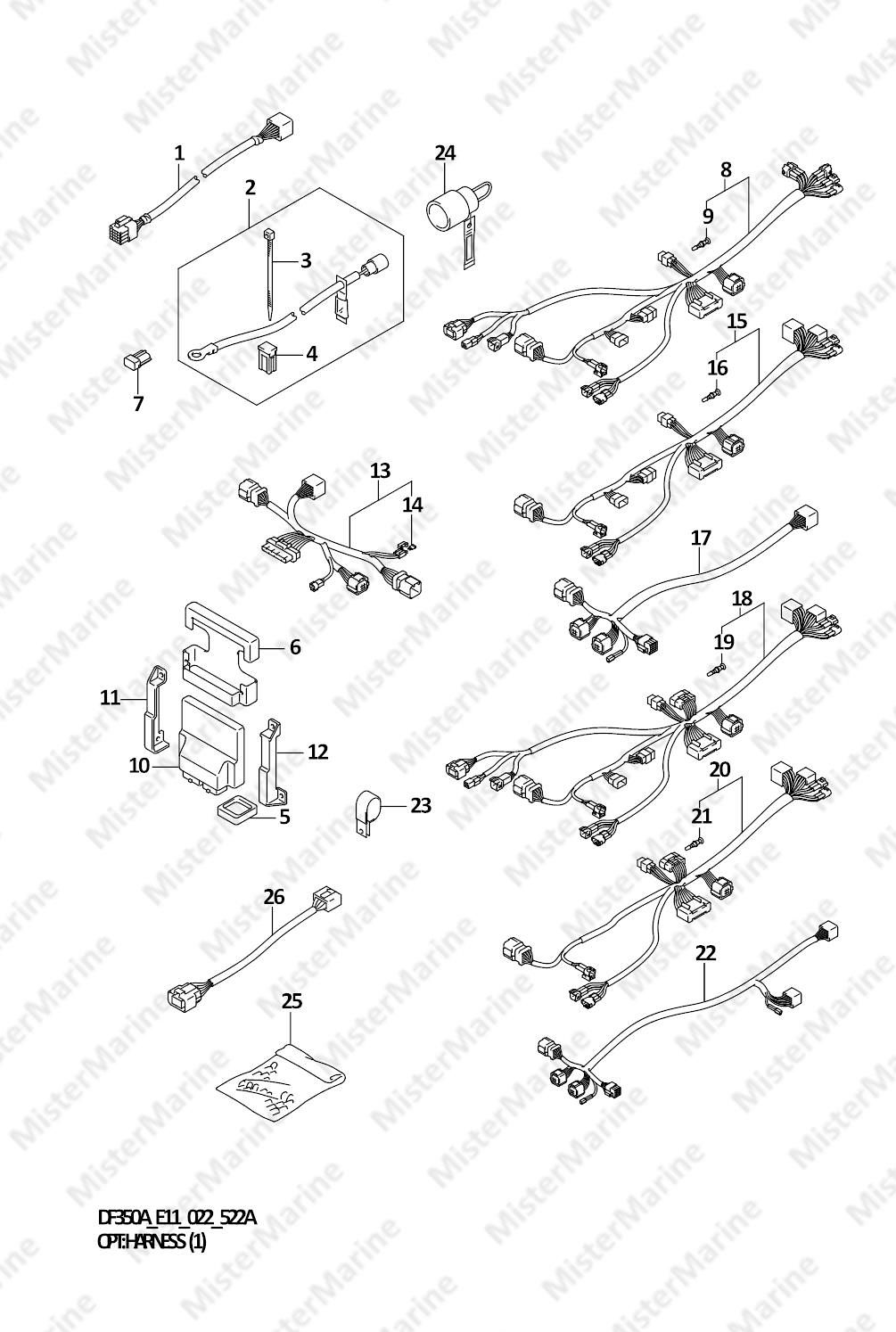 FIG.522A (1-I-14) OPT:HARNESS (1) (020,021)