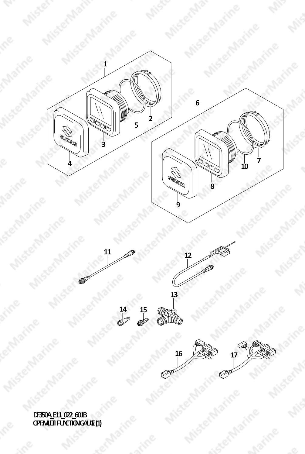 FIG.601B (1-K-8) OPT:MULTI FUNCTION GAUGE (1) (022)