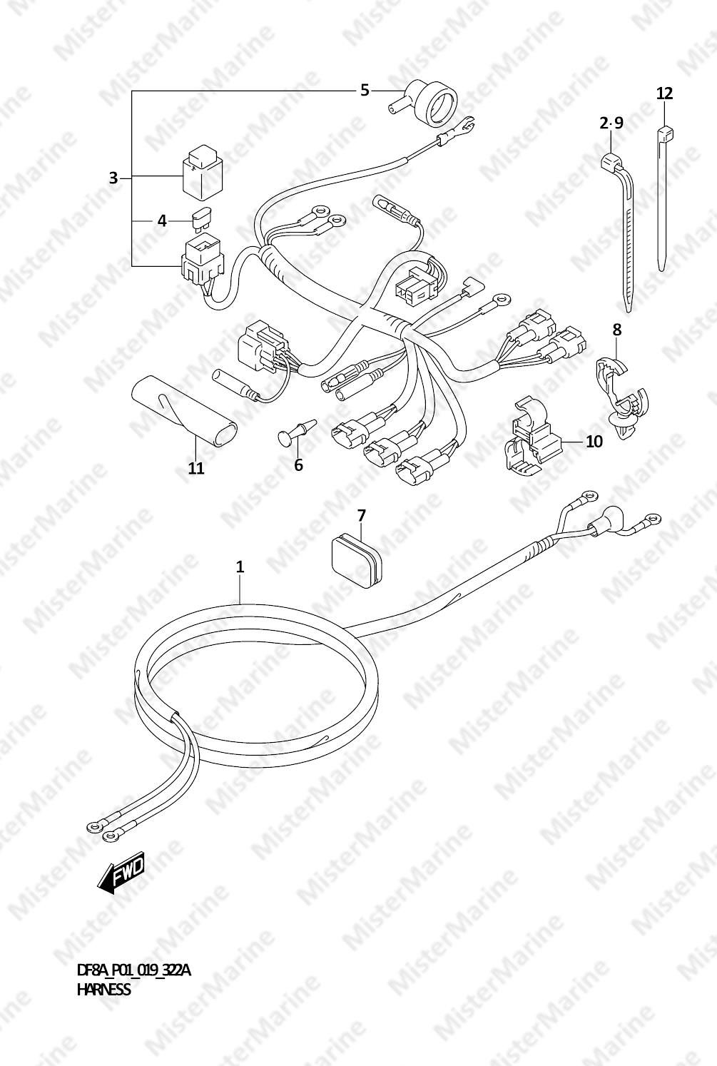 FIG.322A (1-D-6) HARNESS (DF8A)(DF9.9A)