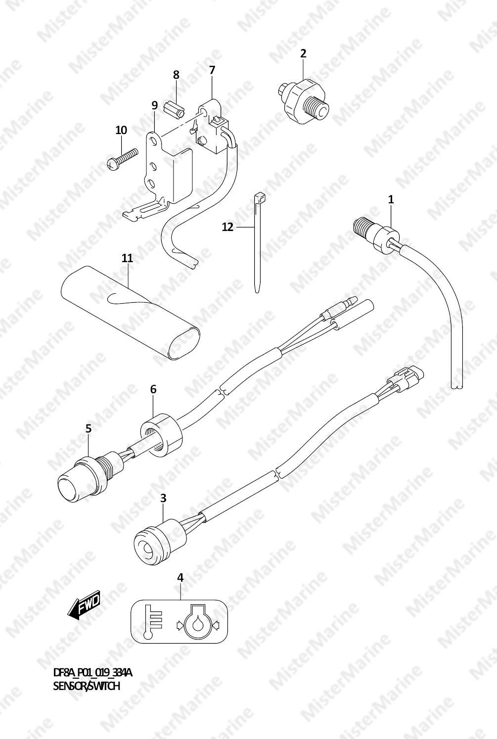 FIG.334A (1-D-8) SENSOR/SWITCH (DF8A)(DF9.9A)