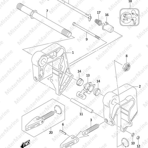 19 FIG.335B (1-D-11) CLAMP BRACKET (DF8AR)(DF9.9AR)