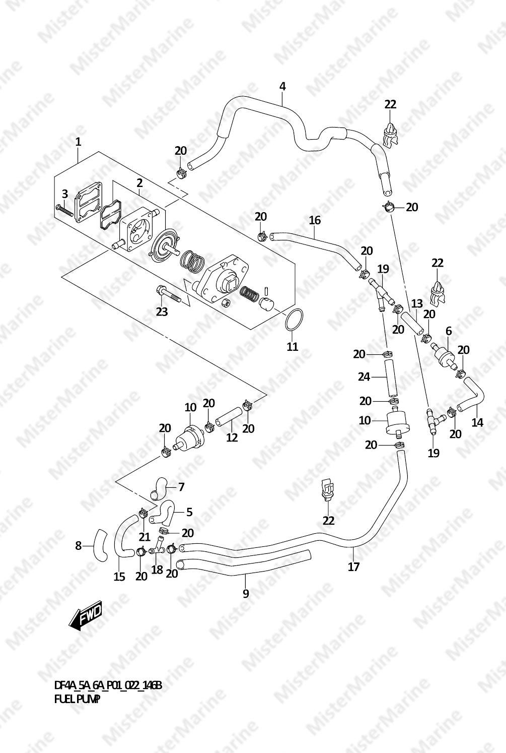 FIG.146B (1-B-10) FUEL PUMP (DF5A,DF6A)