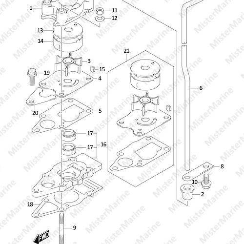 FIG.160A (1-B-11) WATER PUMP
