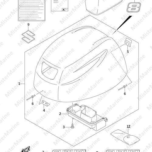 FIG.420A (1-E-10) ENGINE COVER (DF8A)(DF8AR)