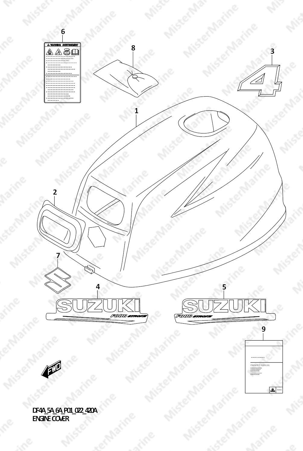 FIG.420A (1-C-13) ENGINE COVER (DF4A:020)