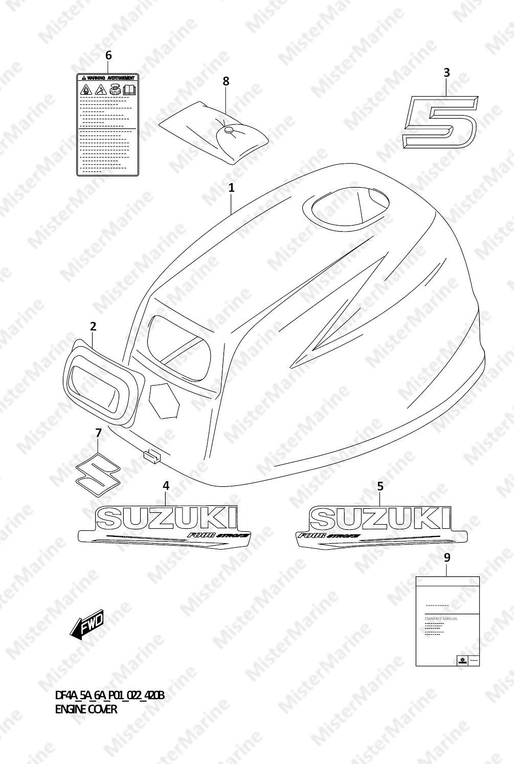 FIG.420B (1-C-14) ENGINE COVER (DF5A:020)