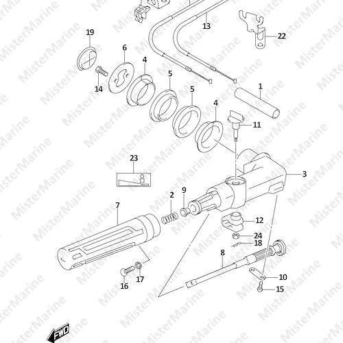 FIG.444A (1-D-7) TILLER HANDLE