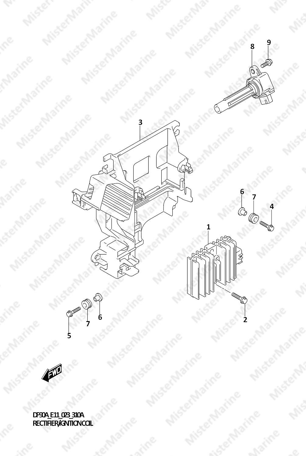 FIG.310A (1-D-14) RECTIFIER/IGNITION COIL