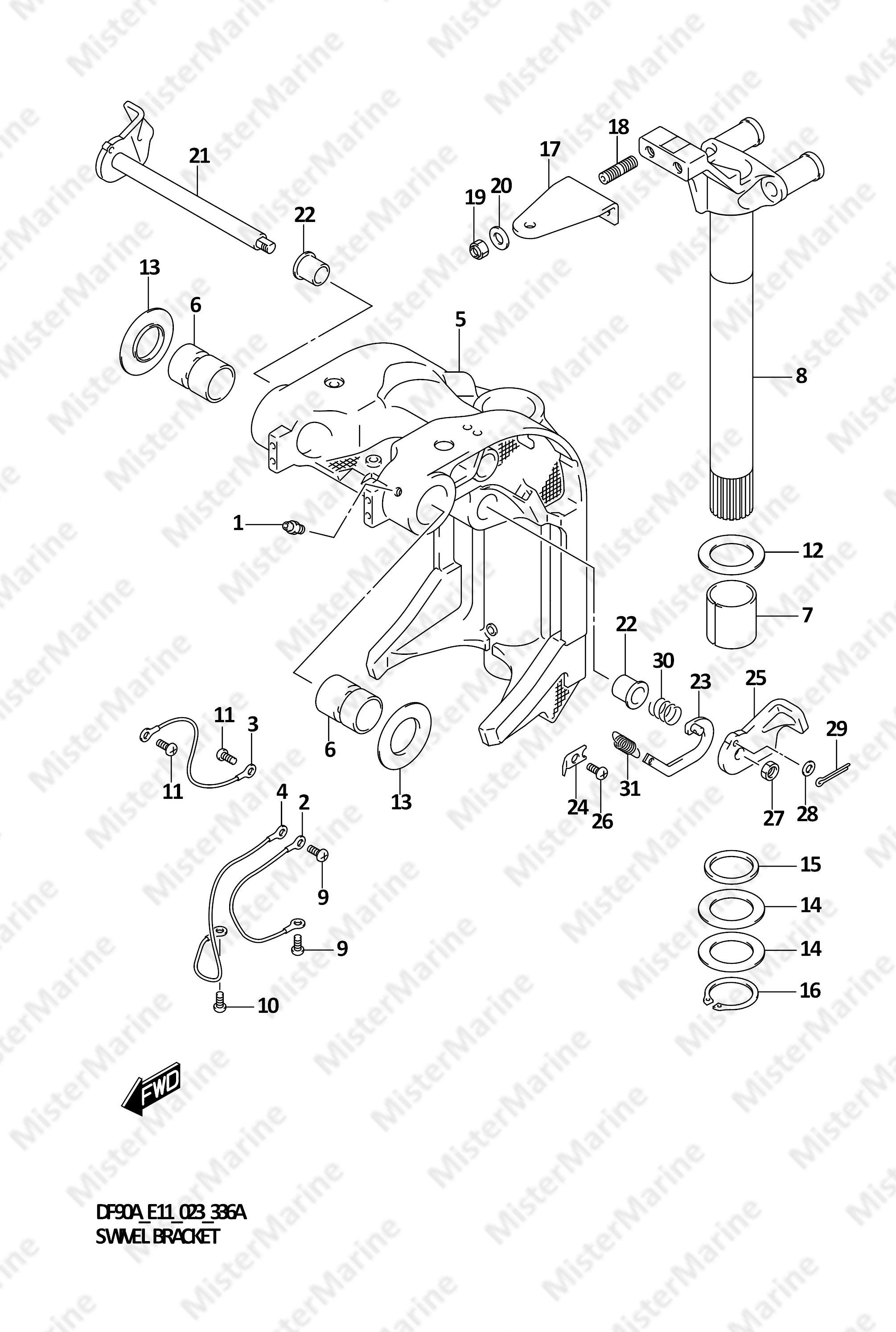 FIG.336A (1-F-13) SWIVEL BRACKET (SEE NOTE)