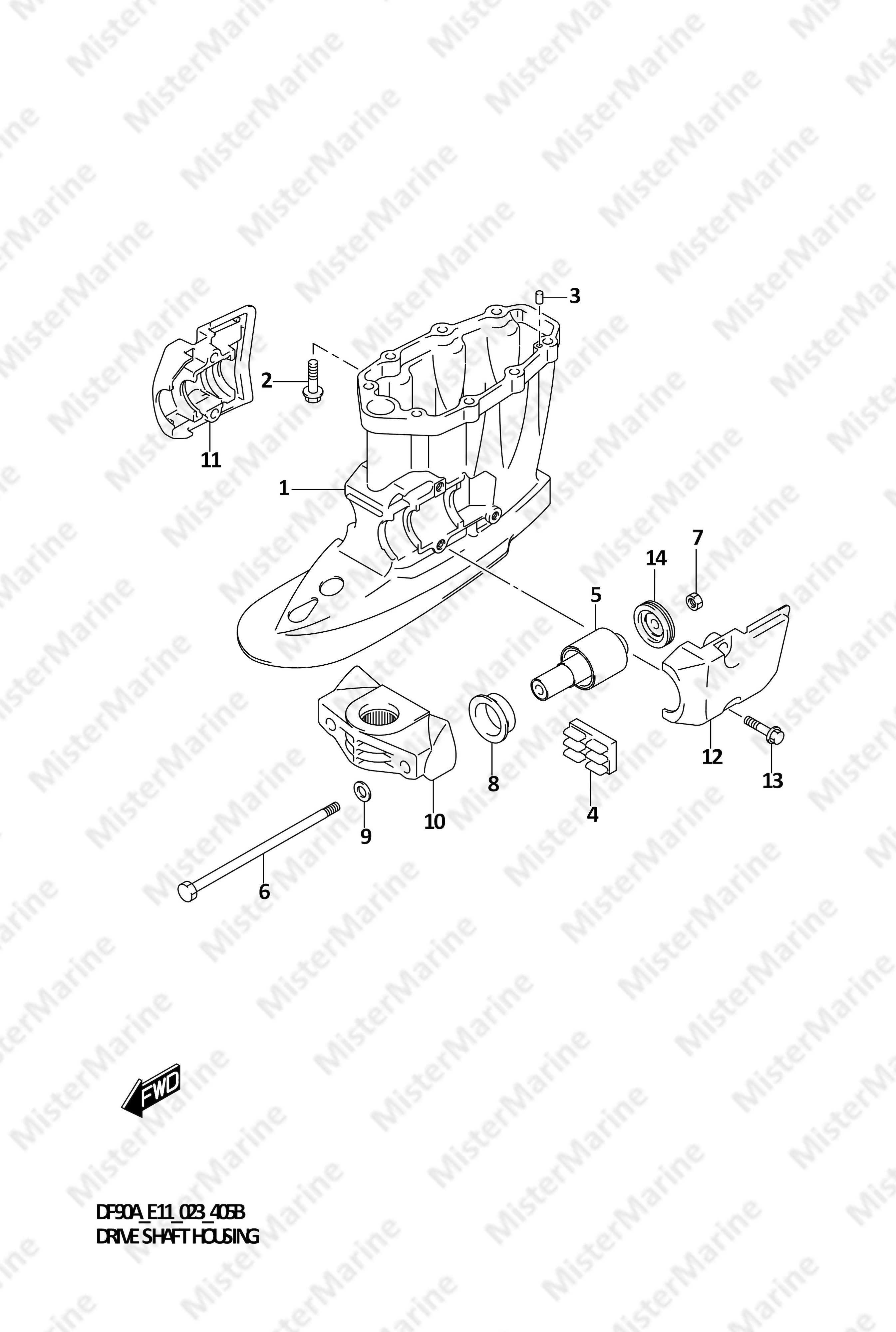 FIG.405B (1-G-14) DRIVE SHAFT HOUSING (SEE NOTE)