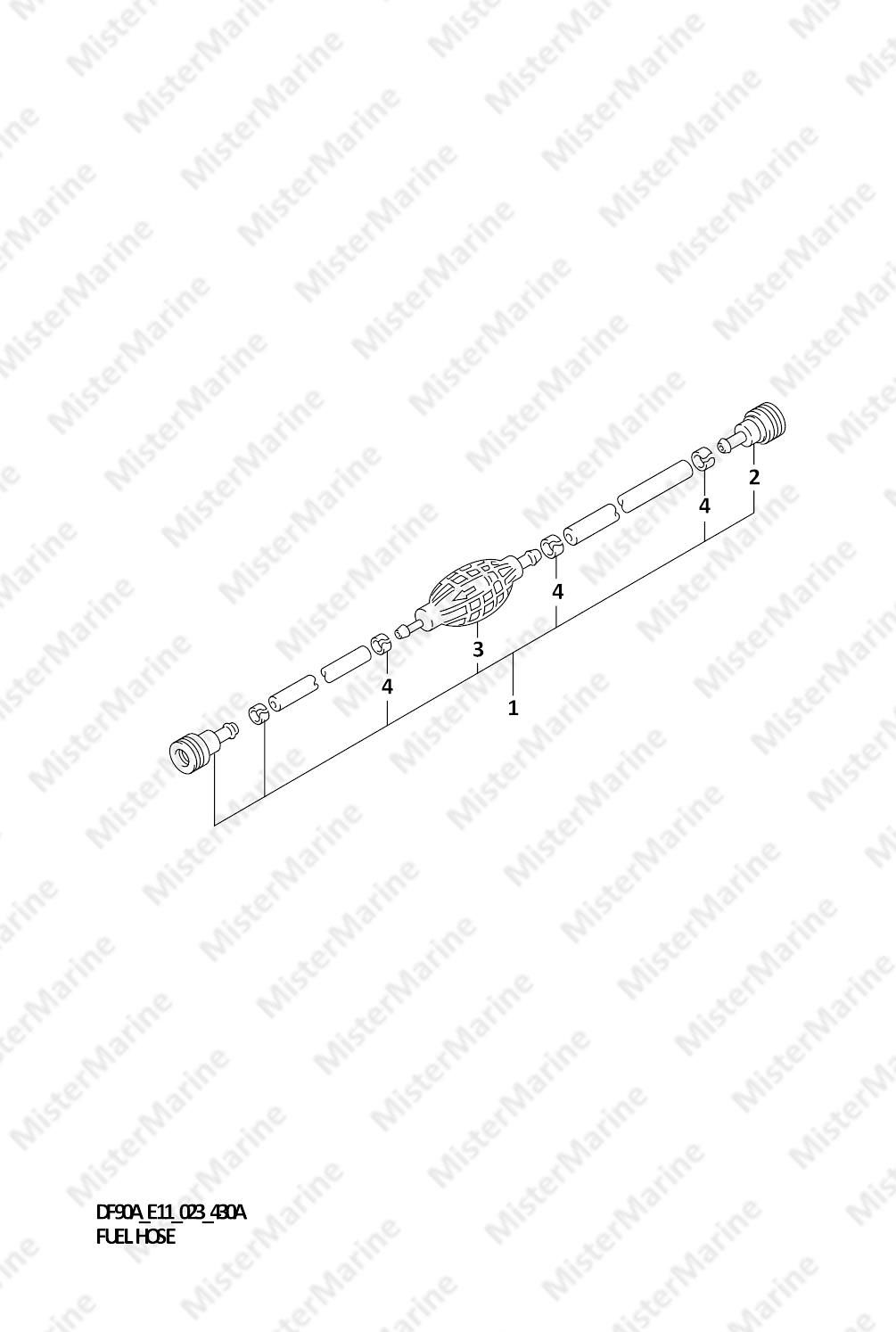 FIG.430A (1-J-5) FUEL HOSE (DF75A:W/FUEL HOSE)