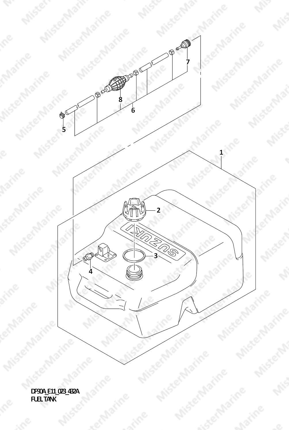FIG.432A (1-J-6) FUEL TANK ((E01,E11,E40):W/FUEL TANK)