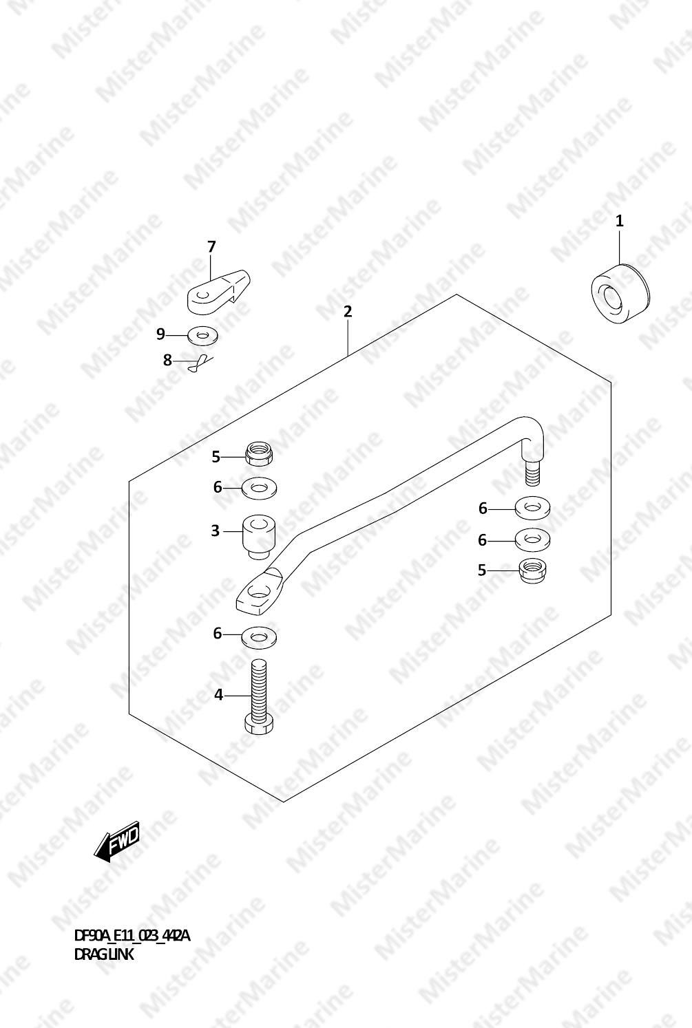 FIG.442A (1-J-7) DRAG LINK (SEE NOTE)