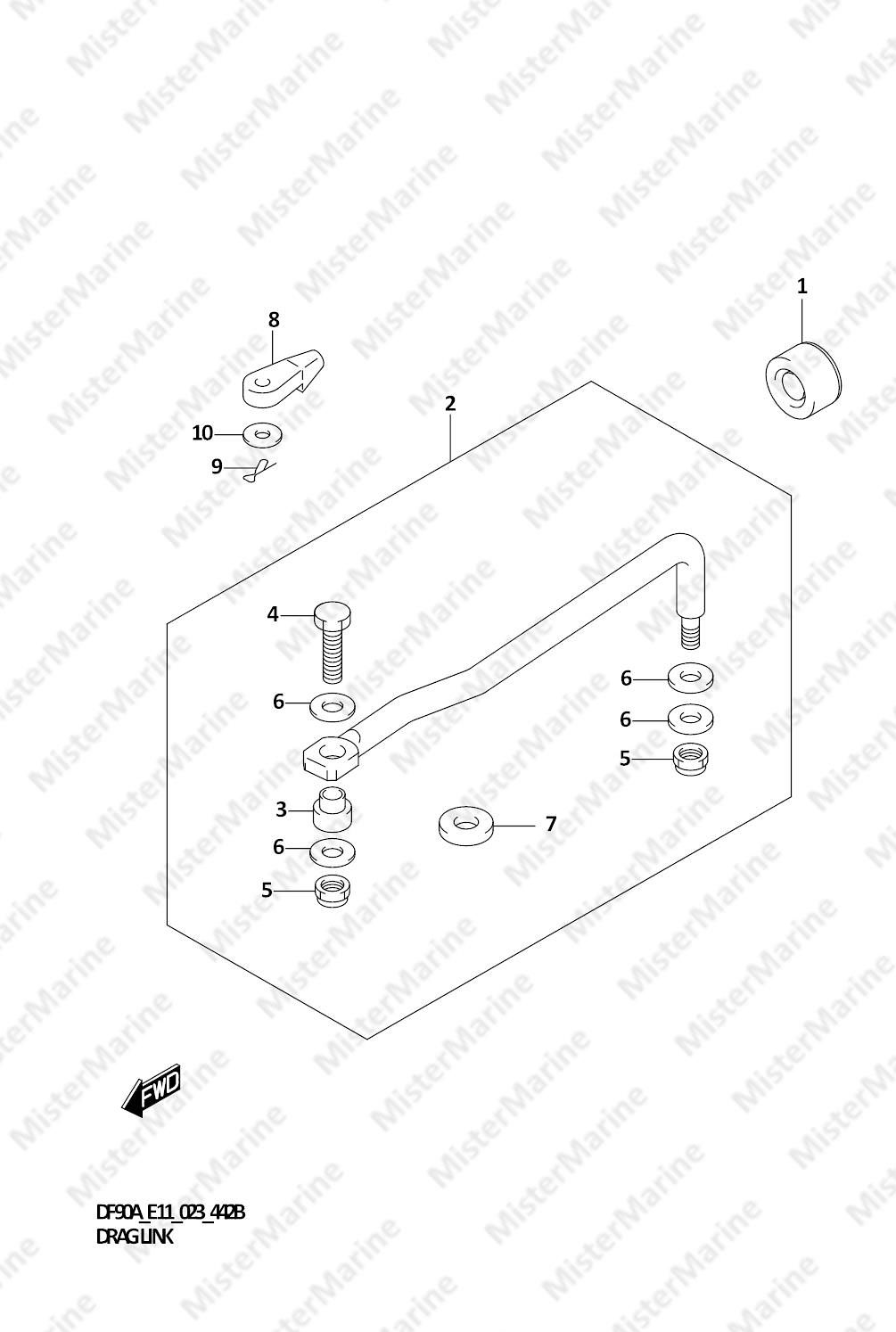 FIG.442B (1-J-8) DRAG LINK (SEE NOTE)