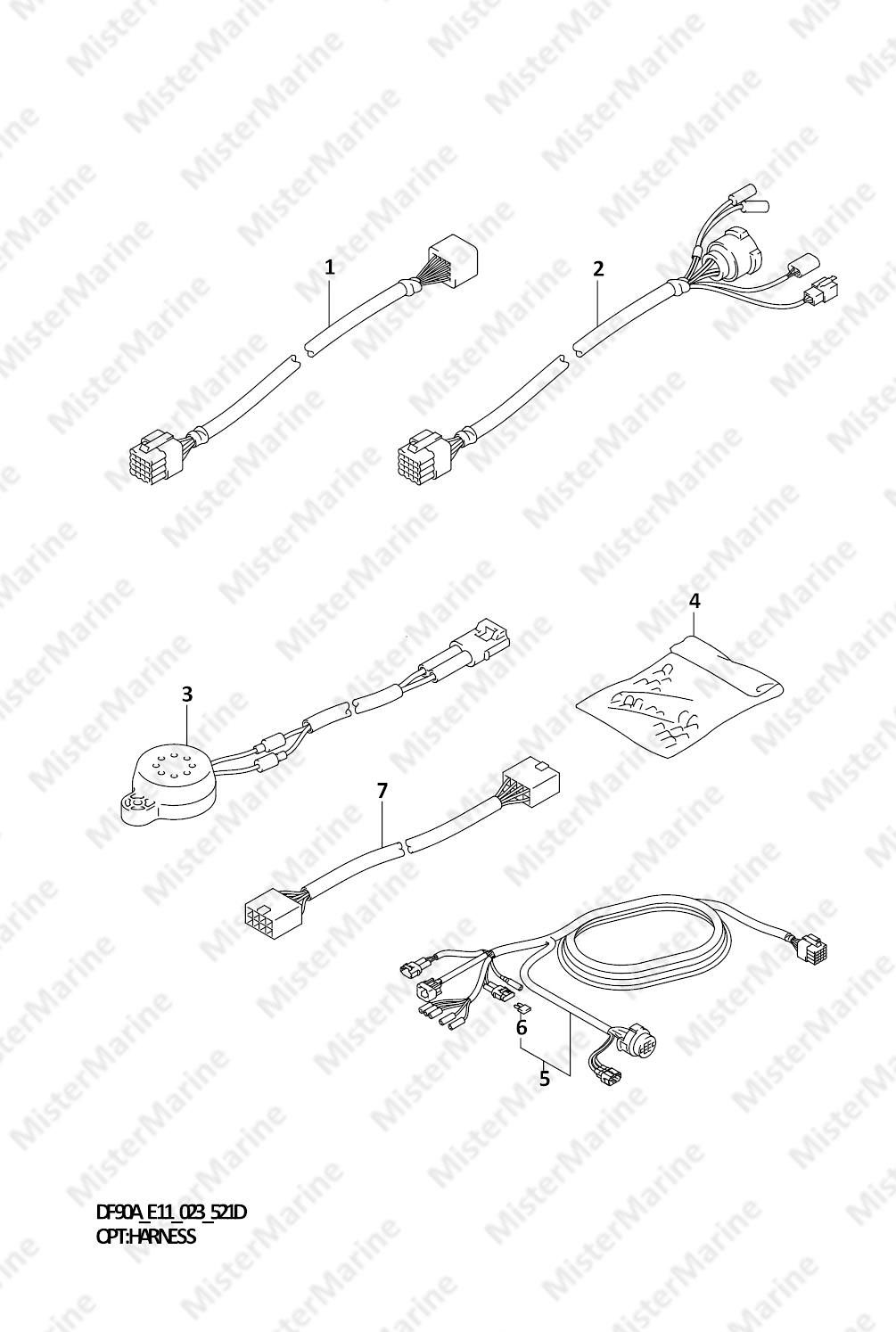 FIG.521D (2-B-8) OPT:HARNESS ((DF70A,DF90A):(E03,E11):(020,021))