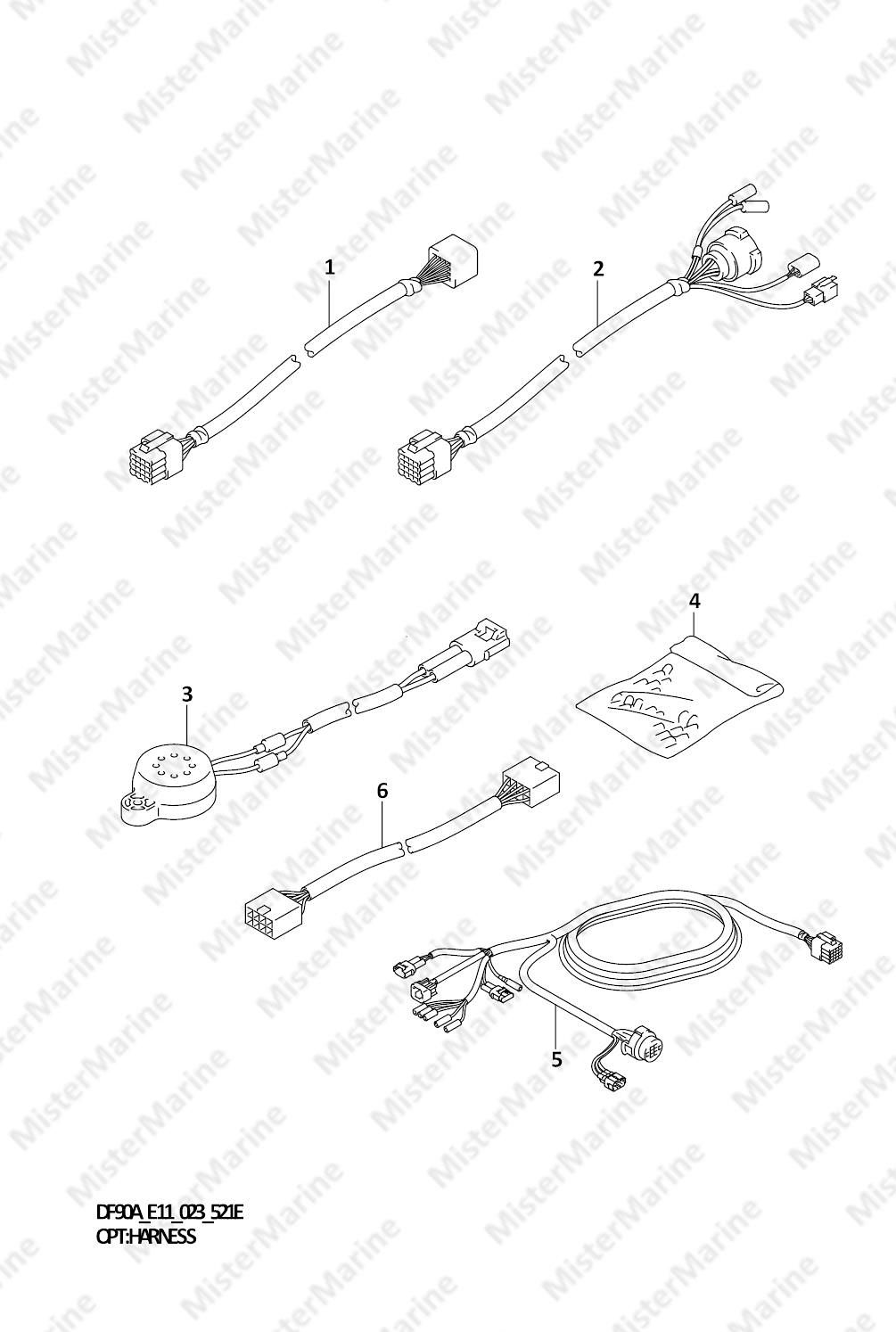 FIG.521E (2-B-9) OPT:HARNESS ((DF70A,DF90A):(E03,E11):022)