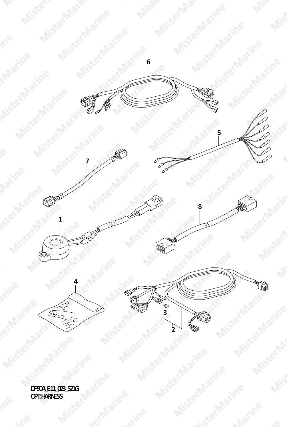 FIG.521G (2-B-11) OPT:HARNESS ((DF70ATH,DF90ATH):(020,021))