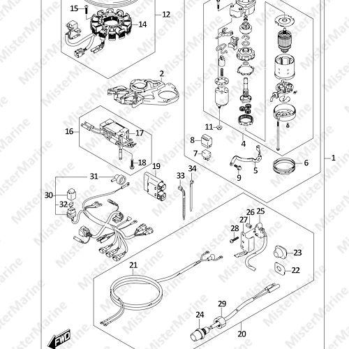 FIG.561A (1-F-14) OPT:STARTING MOTOR (MANUAL STARTER) (DF8A)(DF9.9A)